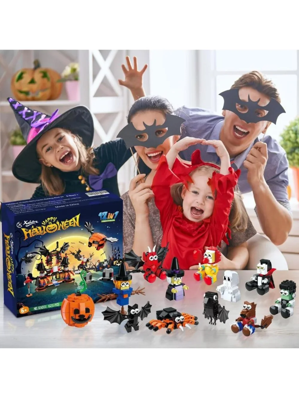 Halloween Party Favors - 30 Pack Building Blocks Toys for Trick or Treat Goodie